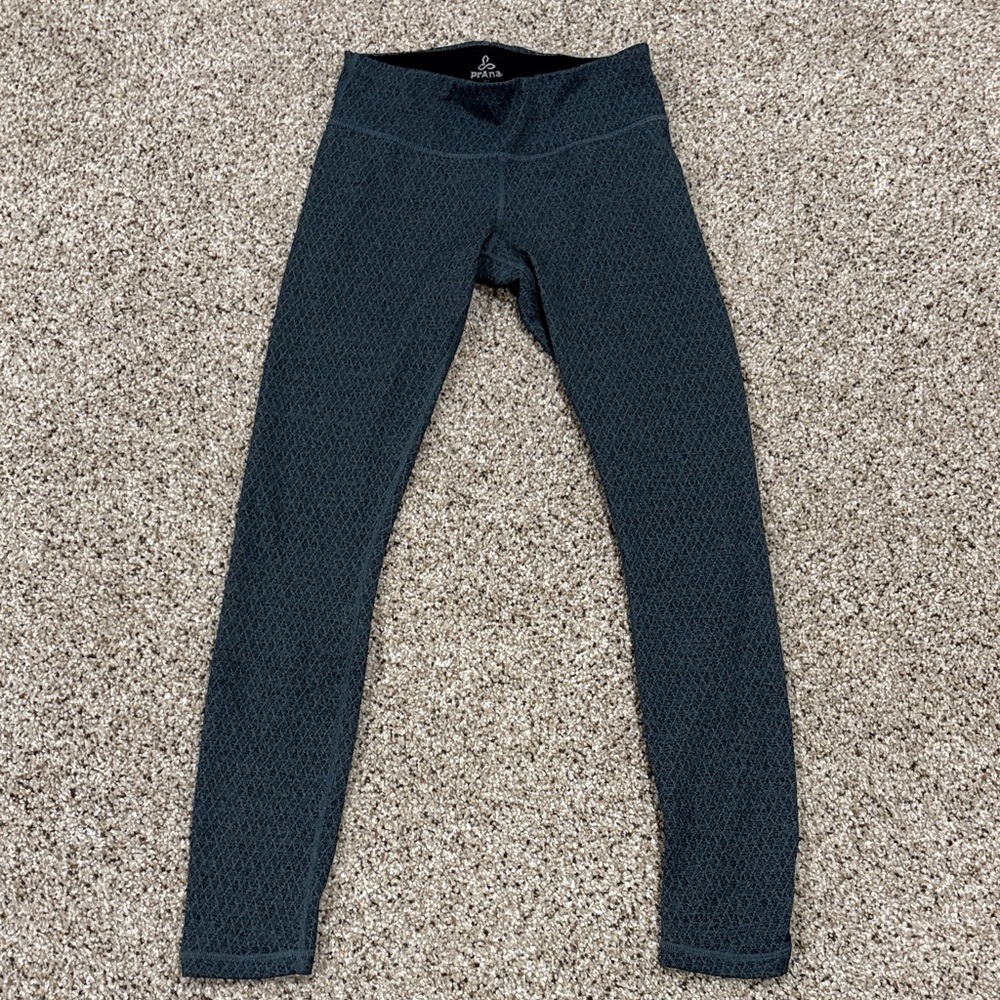 Prana XS Dark Teal/Black/Gray Diamond Designed Leggings